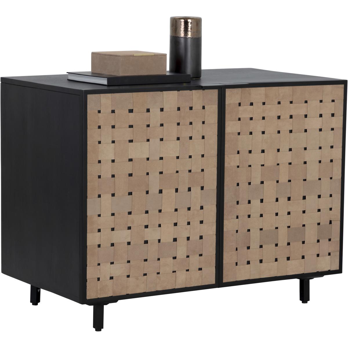 SUNPAN 110769 Omari 40 X 22 inch Suede Light Tan Leather Sideboard, Small